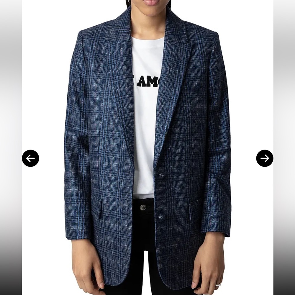 NWT Blue Zadig & Voltaire Viva Car Shimmer Blazer